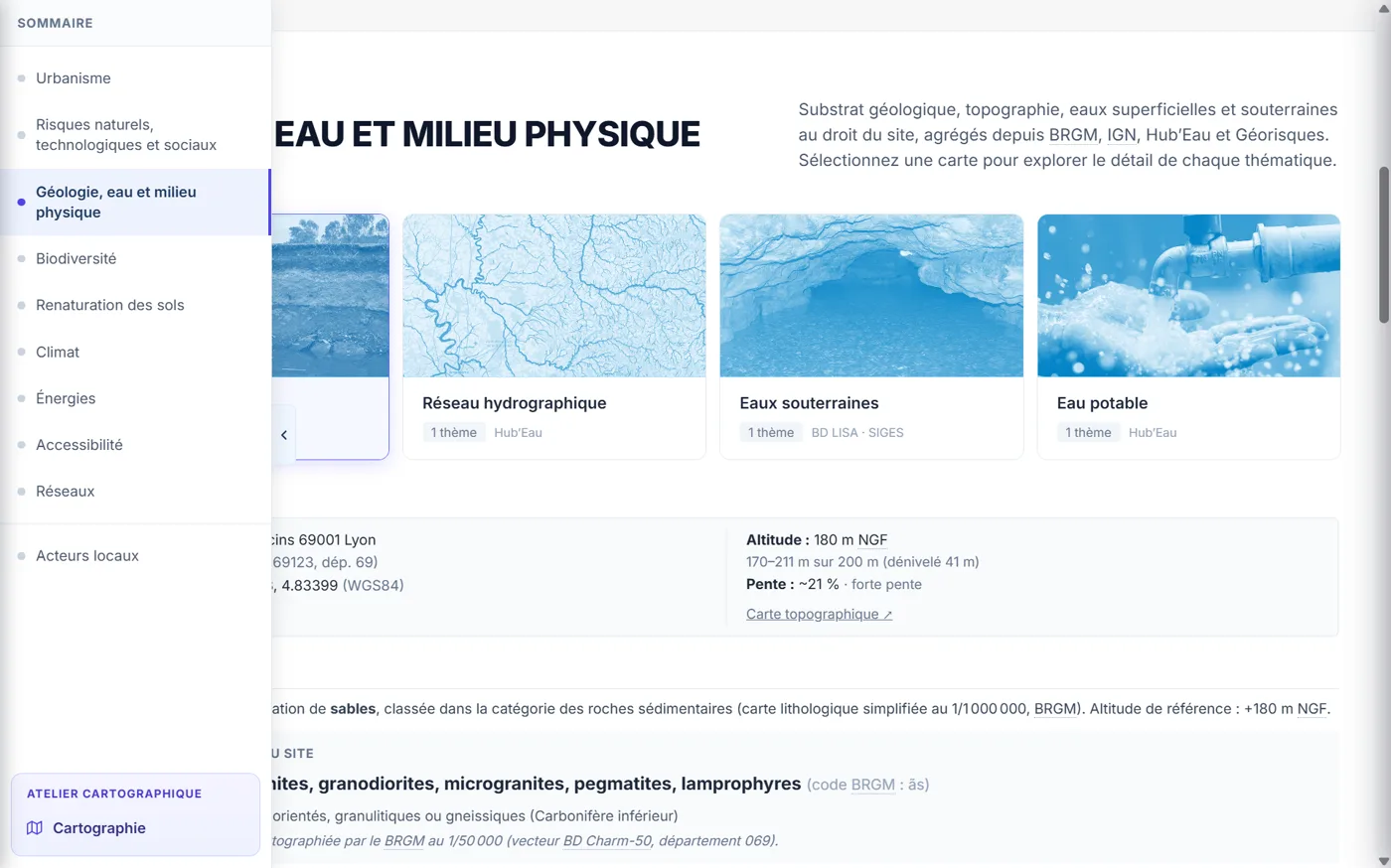 Géologie et milieu physique