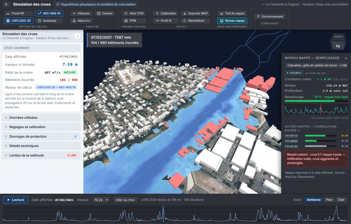 Simulation d'inondation 3D