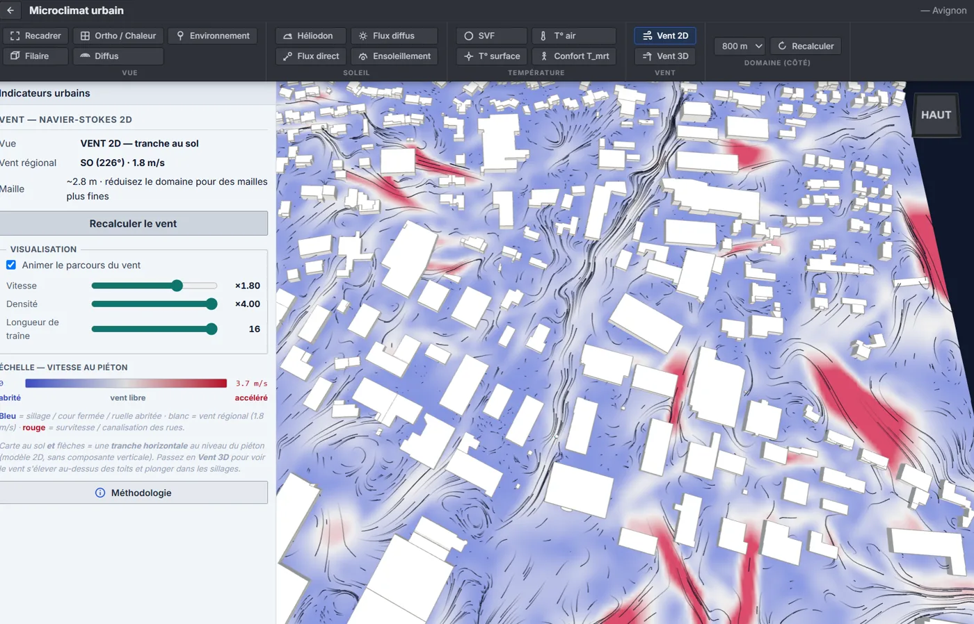 Simulation aéraulique du vent