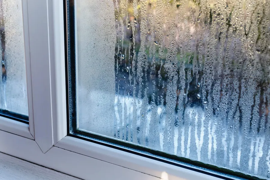 Condensation sur une fenêtre ou un mur froid
